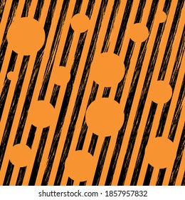 Vintage yellow background with abstract pattern, faded diagonal stripes, circles. Vector illustration in grunge style.