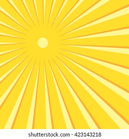 Vintage Yellow colored rays background, vector. Orange bursts star. Prestige.