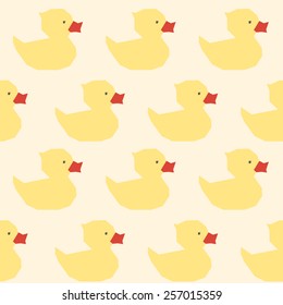 Vintage yellow ducks polygon pattern