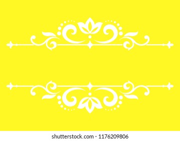 Vintage yellow element. Graphic vector design. Damask graphic ornament
