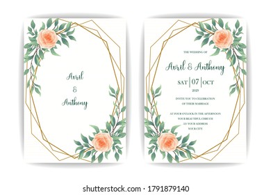 vintage yellow floral watercolor wedding invitation set design