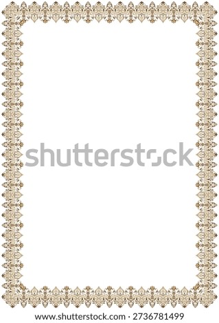 Vintage yellow frame with intricate border design.