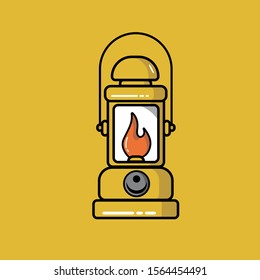 Vintage Yellow Lamp Vector .