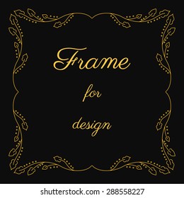 Vintage yellow square frame, the vector object design
