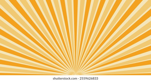 Vintage yellow sun rays retro background
