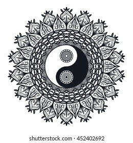 Circular Pattern Form Mandala Henna Mehndi Stock Vector (Royalty Free ...