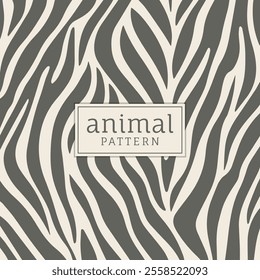 Vintage zebra pattern with text in the center, stylish cover for fabric, postcard, wallpaper, graphic illustration