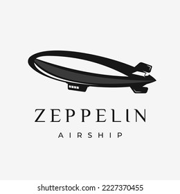 Vintage Zeppelin Airplane design, zeppelin vector illustration, symbol, template