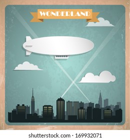 Vintage zeppelin. Vector illustration