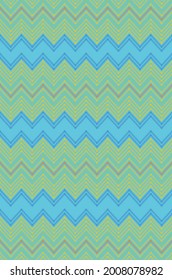 patrón de zigzag vintage sobre fondo azul del cielo. concepto de prendas de vestir en imagen de ilustración vectorial.