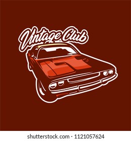 vintage/classic car club logo illustration