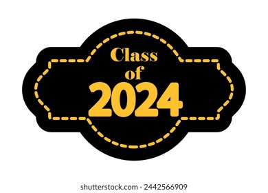 Vintage-inspired badge celebrating the Class of 2024. Vector illustration. EPS 10.