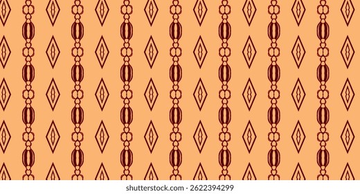 Vintage-Inspired Diamond and Bead Stripe Pattern – Warm Palette