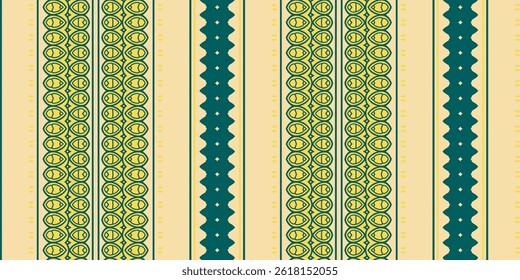 Vintage-Inspired Green and Gold Seamless Pattern