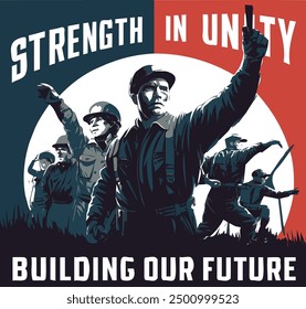 Vintage-inspired Labor Day 2024 t-shirt design celebrating the strength and resilience of American workers, featuring bold graphics in red, white, and blue for a classic patriotic look.