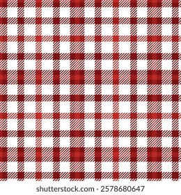 Vintage-Inspired Red and White Tartan Design