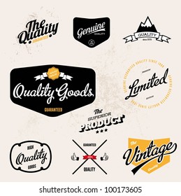 Vintage-retro inspired quality vector labels