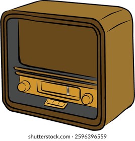 vintage,Retro tuner receiver, style vector