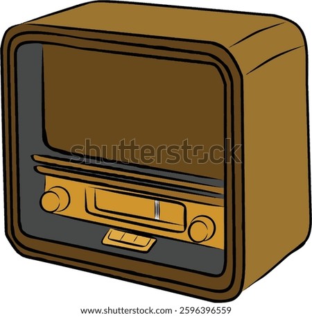 vintage,Retro tuner receiver, style vector