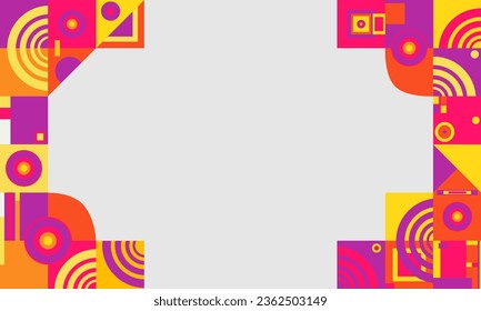 Muestra el fondo abstracto de geometría con espacios de copia. Fondo de marco geométrico clásico de bauhaus.