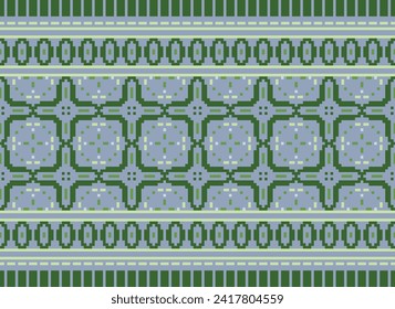 Vintages cross stitch traditional ethnic pattern paisley flower Ikat background abstract Aztec African Indonesian Indian seamless pattern for fabric print cloth dress carpet curtains and sarong