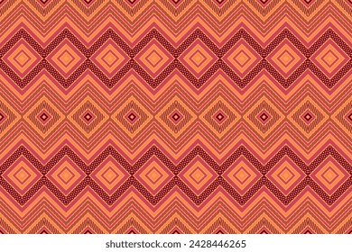 vintages geometric pattern traditional ethnic pattern paisley  background brown orange abstract Aztec Indonesian Indian seamless pattern for fabric print cloth dress carpet curtains sarong