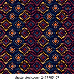 Vintages traditional ethnic pattern. Pixel pattern style. Design for background, carpet,wallpaper,clothing,wrapping,batik,fabric,Vector,illustration,embroidery.
