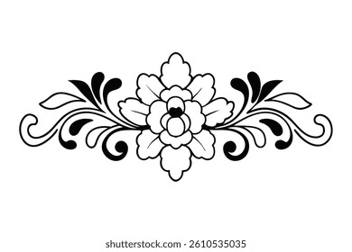 Vintage-style black and white floral pattern featuring elegant rose outlines. Perfect for decor, invitations, packaging, and digital design. High-quality vector line art.