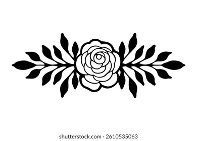 Vintage-style black and white floral pattern featuring elegant rose outlines. Perfect for decor, invitations, packaging, and digital design. High-quality vector line art.