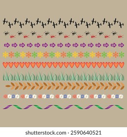 Vintage-style decorative arrow dividers to add a unique touch to your designs