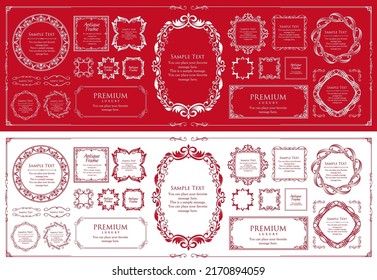 Decoración de estilo vintage. Material de diseño retro. Conjunto de diseño de cuadros antiguos