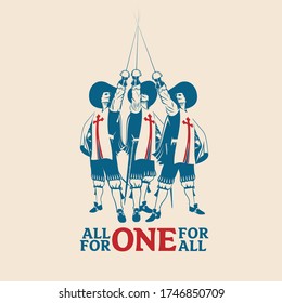 All For One For All Vektor Illustration für den kommerziellen Gebrauch wie Logo, Hemdgrafik, etc...