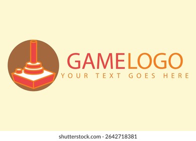 Vintage-style joystick logo with orange-red gradient text on a soft cream background. Ideal for classic gaming, retro streams, or arcade-style designs.