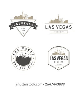 Vintage-style Las Vegas city logos