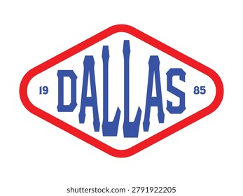 A vintage-style logo featuring the blue text 