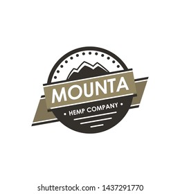 Vintage-style logo with mounts and badges. Suitable for use in various companies and businesses.