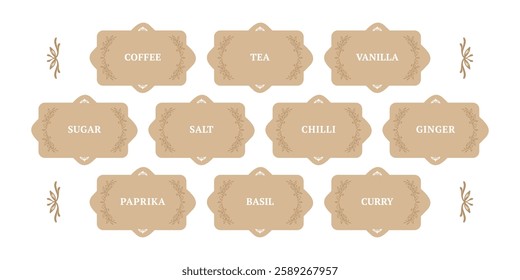 vintage-style stickers for organizing kitchen storage. kitchen pantry sticker pack