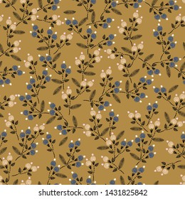 Vintge Hand stitch Embroidery Seamless pattern with liberty small  flowers decoration vector  