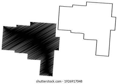 Vinton County, Ohio State (U.S. county, United States of America) map vector illustration, scribble sketch Vinton map