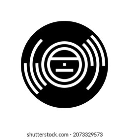 vinyl accessory for listening music glyph icon vector. vinyl accessory for listening music sign. isolated contour symbol black illustration