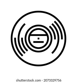 vinyl accessory for listening music line icon vector. vinyl accessory for listening music sign. isolated contour symbol black illustration