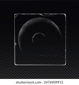 Vinyl album cover mockup. Vector set with realistic paper textures and frayed edges on an isolated black background. Ideal for elegant, distressed design projects.
