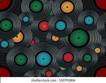 Vinyl audio discs seamless background
