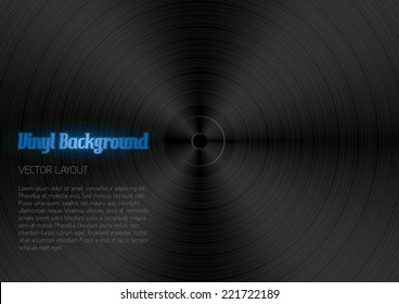 Vinyl Background. Black Texture As Vinyl Desk. Vector Layout.