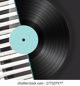 vinyl background with piano keys