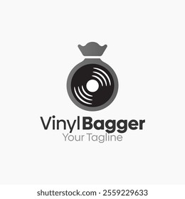 Vinyl Bagger Logo Design Template. Good for Business, Agency, Community and Organization.