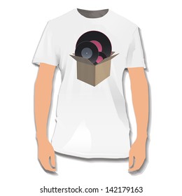 Vinyl in box. Vector design