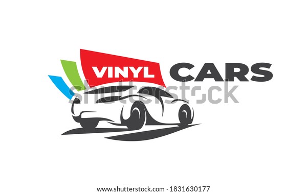 Vinyl Car wraps service logo automobile silhouette\
white background color