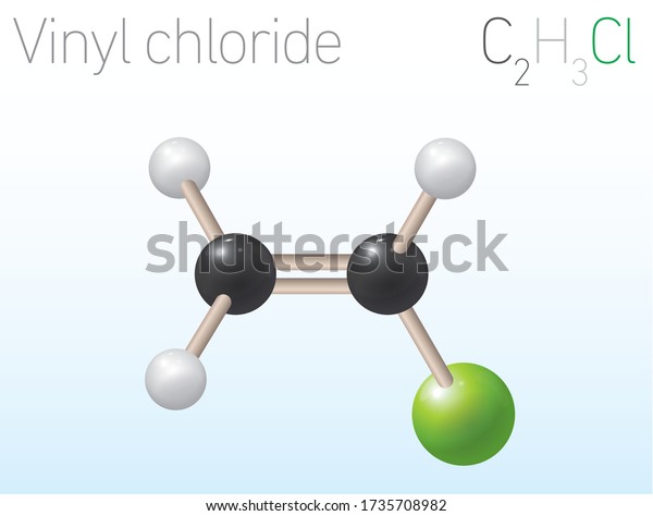 塩化ビニルc2h3cl構造化学式及び分子モデル 化学教育のベクターイラスト のベクター画像素材 ロイヤリティフリー