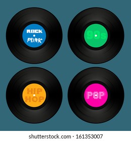 Vinyl collection. Music concept. Music background.